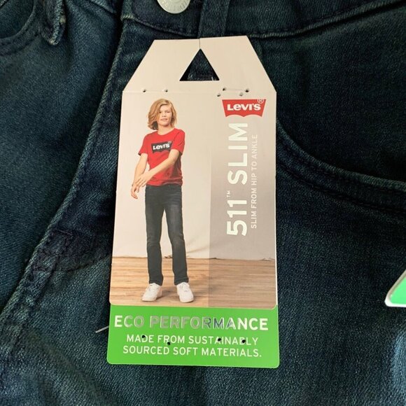 Levi's Boys' 511 Slim Fit Eco Performance Jeans Size 8 Regular 24” x 25” New - Picture 8 of 10